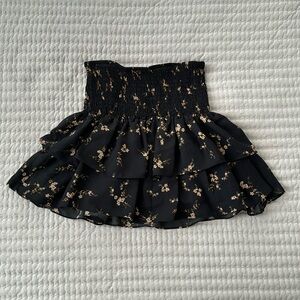 Floral Ruffle Mini Skirt